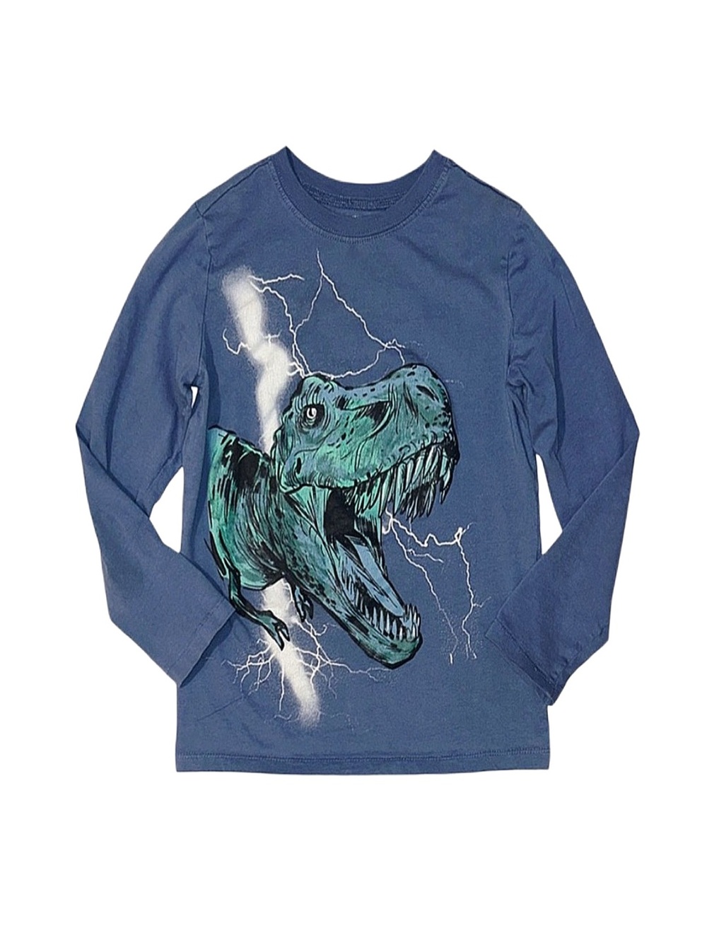 OSHKOSH B'GOSH Boy's Blue Dinosaur Graphic Long Sleeve Shirt Size 10